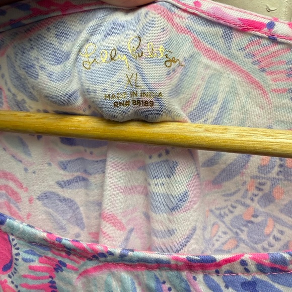 Lilly Pulitzer Geanna 3/4 Sleeve Tiered Swing Dress in Raz Berry “Sea You Soon” - Picture 5 of 5